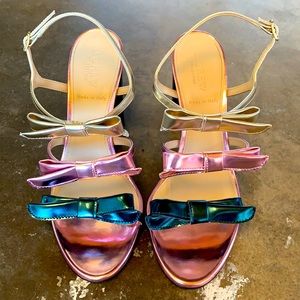 J. Crew metallic strappy sandal.  NEVER WORN!